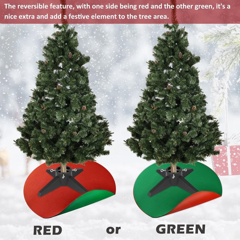 Emsiok Reversible Christmas Tree Stand Mat, 28 Inch Round Christmas Tree Floor Protector Red and Green Christmas Tree Pad Waterproof Felt Xmas Tree Mat for Under Christmas Tree to Protective Floor - Image 4